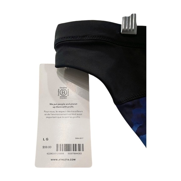 NWT Athleta Blue Black Freestyle Camo Bikini Bottom Size L - Picture 6 of 10